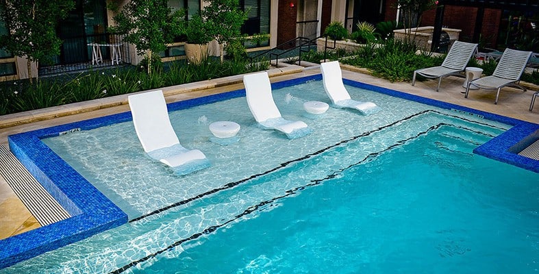 ledge lounger in florida pool